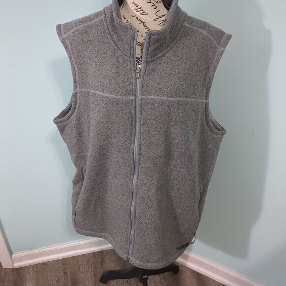 The North Face Vest Men's XXL Charcoal Gray Fleece Lined Outdoor Full Zi… - Picture 1 of 5
